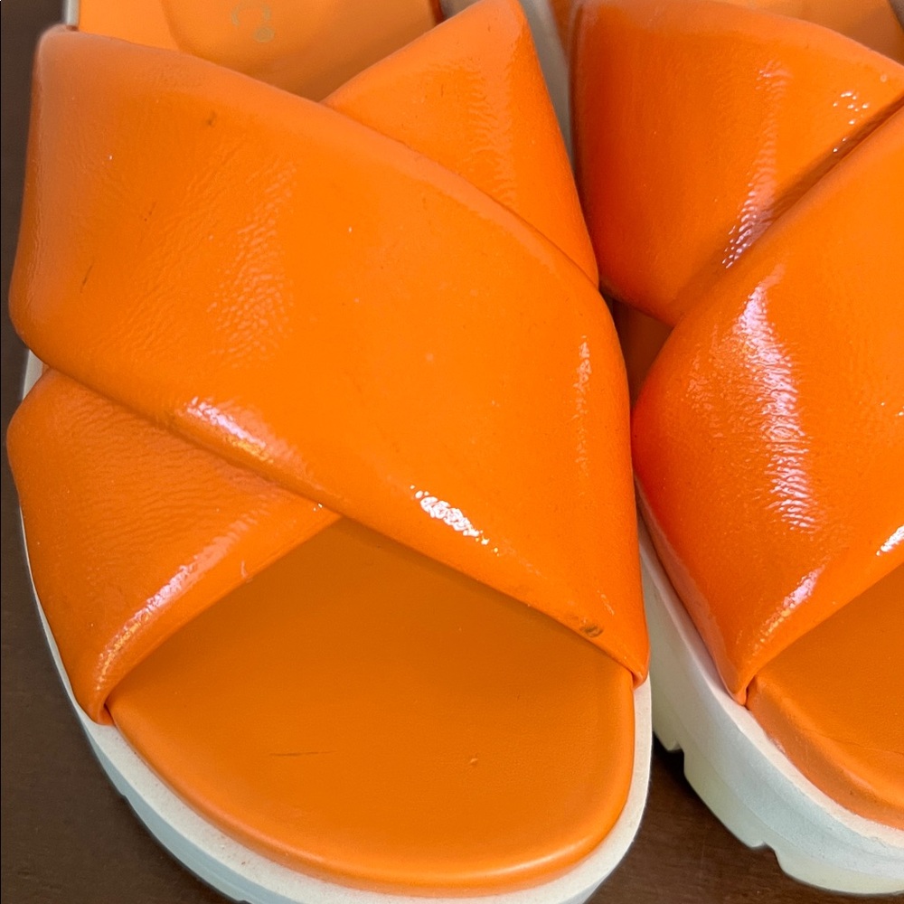 Vionic Vesta Platform 90’s Orange Marigold Comfort Slide Sandals Size 5 - Picture 6 of 10